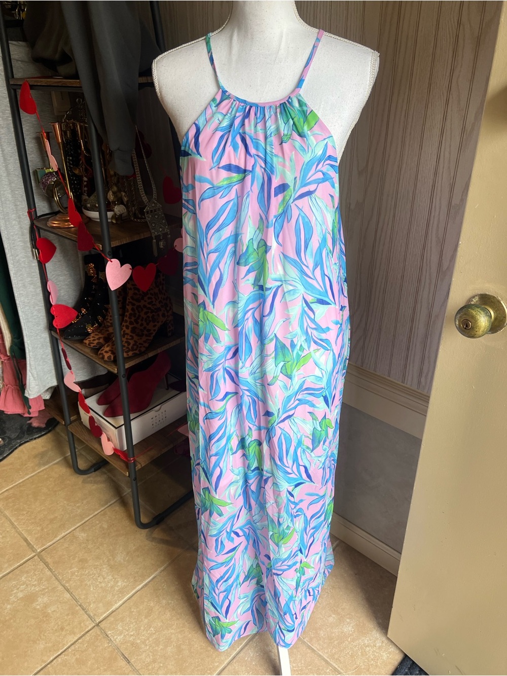 Peach Love California Pink Tropical Maxi Cover-Up Dress - Picture 2 of 8
